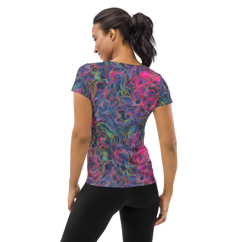 Celestial Koi on Women's Athletic T-Shirt — Back