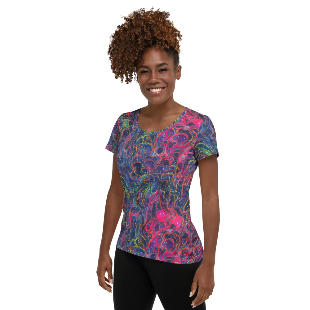 Celestial Koi on Women's Athletic T-Shirt — Left