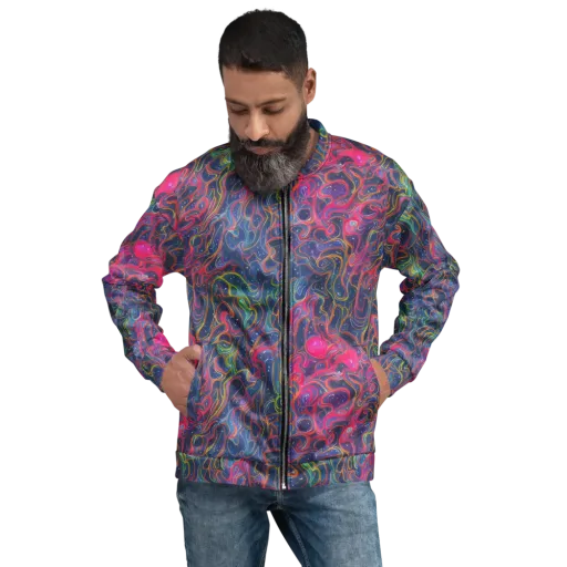 Celestial Koi on a Bomber Jacket