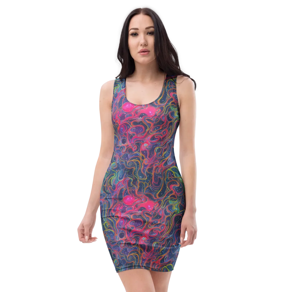 Celestial Koi on Bodycon Dress — Front