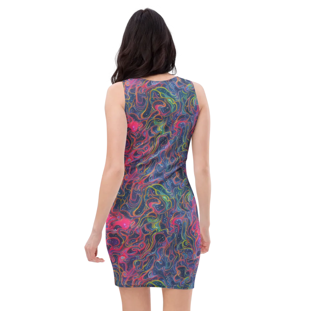 Celestial Koi on Bodycon Dress — Back