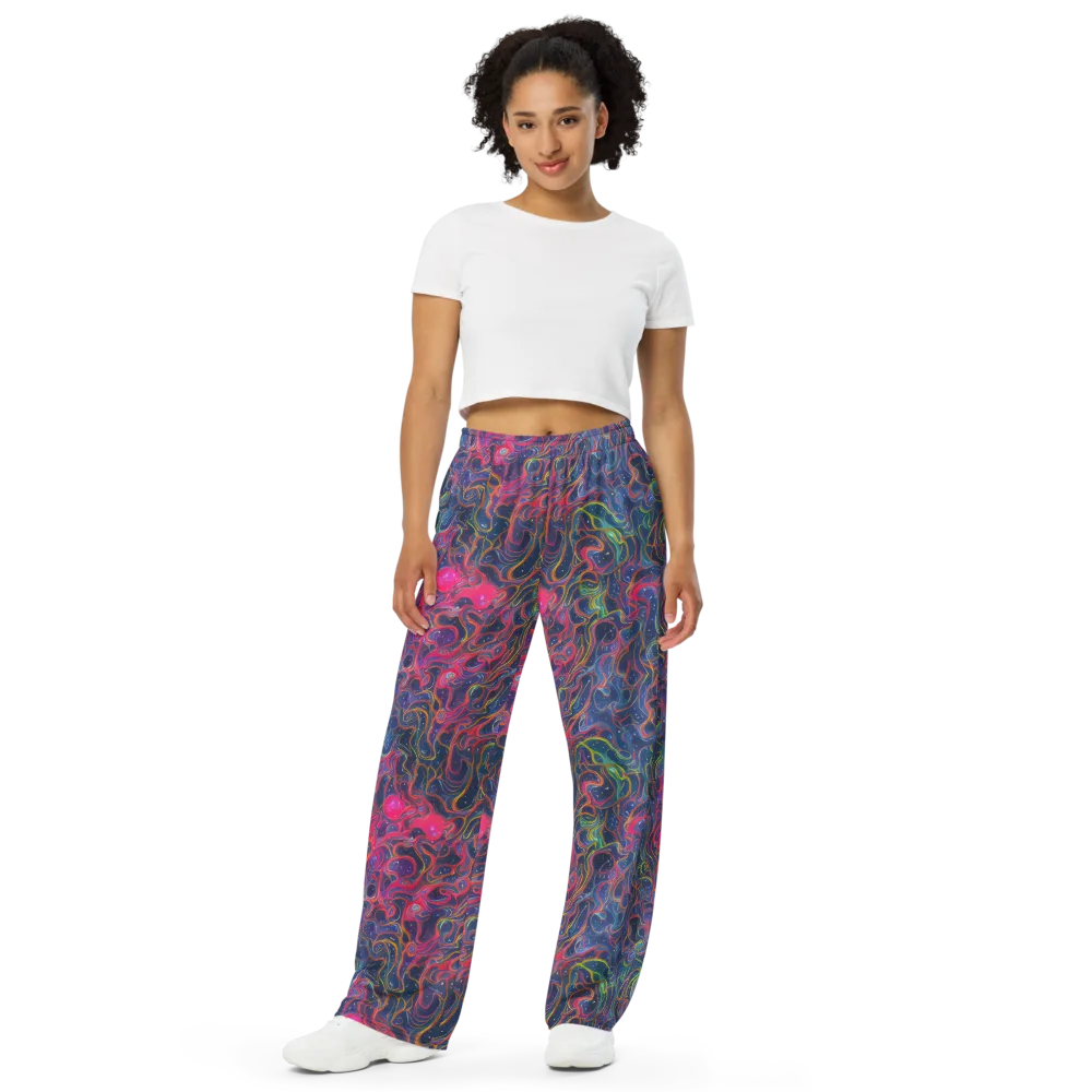Celestial Koi on Wide-Leg Pants — Front