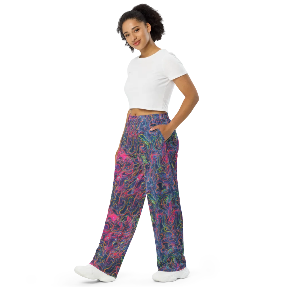 Celestial Koi on Wide-Leg Pants — Left Front