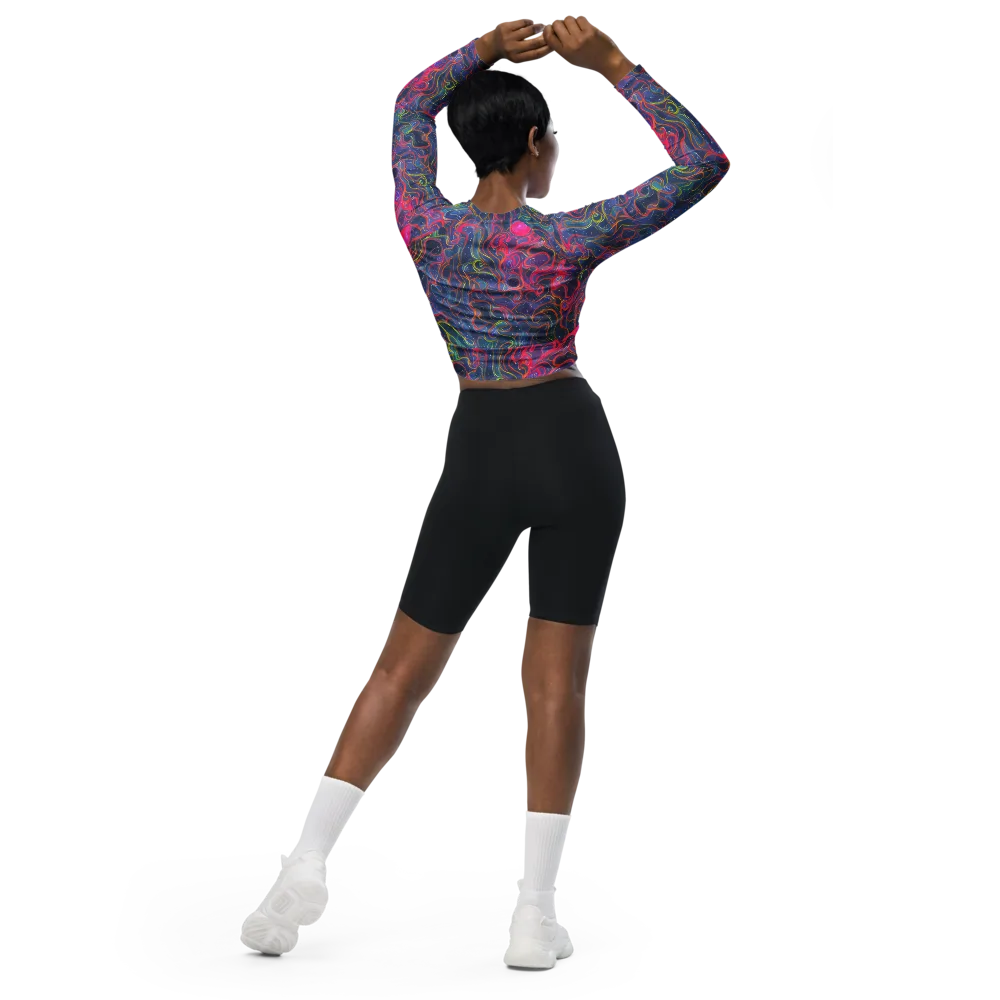 Celestial Koi on Long Sleeve Crop Top — Back