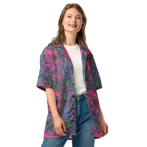 Celestial Koi on a Button Shirt