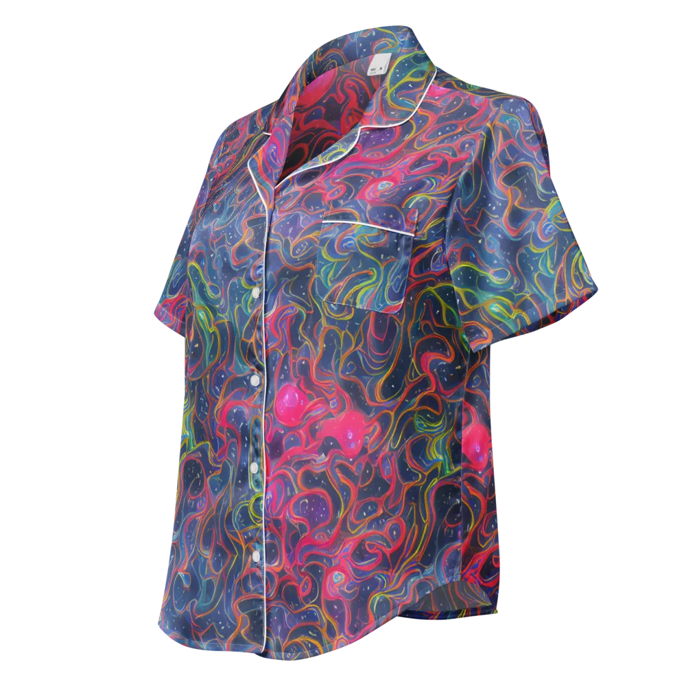 Celestial Koi on Women's Short Sleeve Pajama Top — Left Front