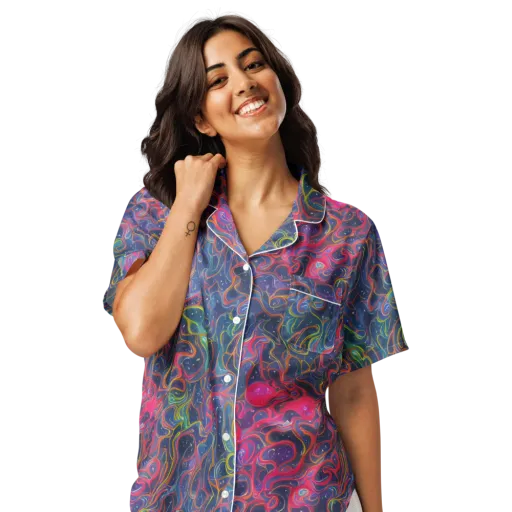Celestial Koi on a Women's Short Sleeve Pajama Top