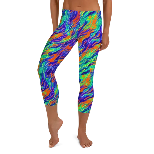 Blue Flame Motion on a Capri Leggings