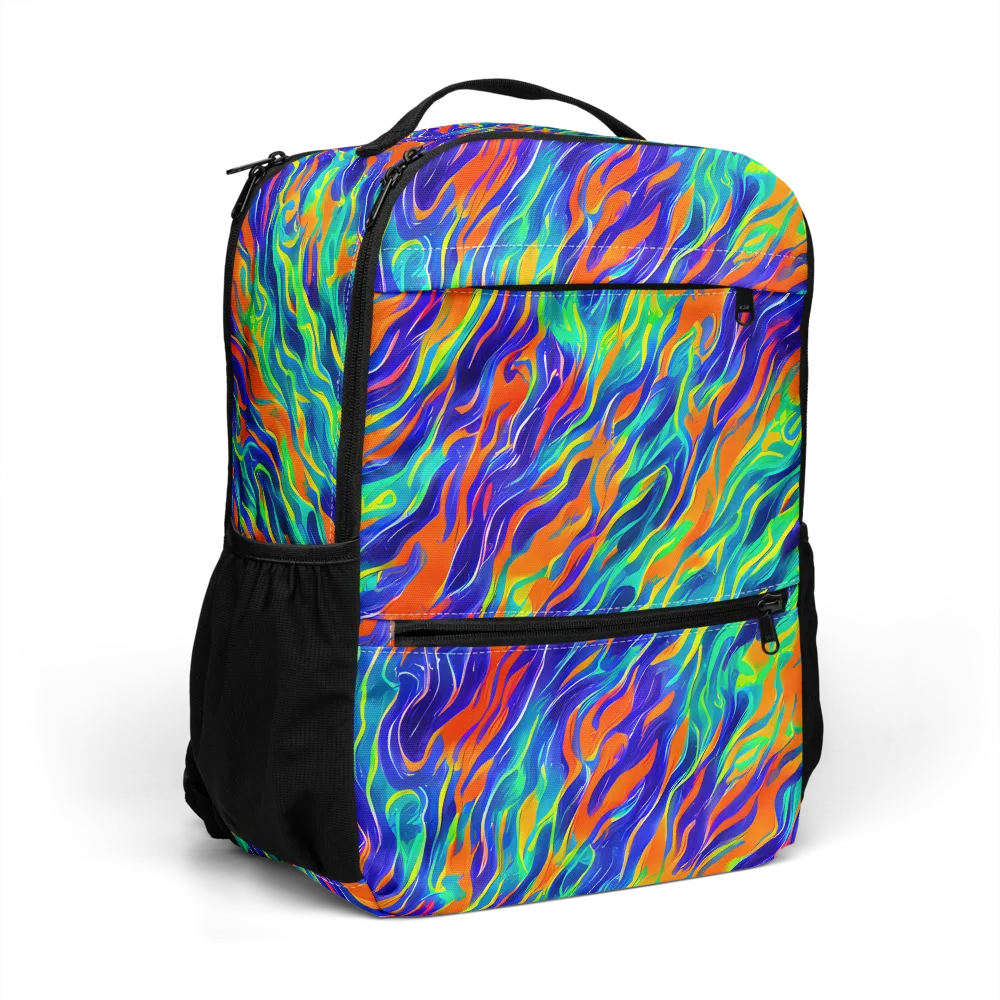 Blue Flame Motion on Utility Backpack — Right Front