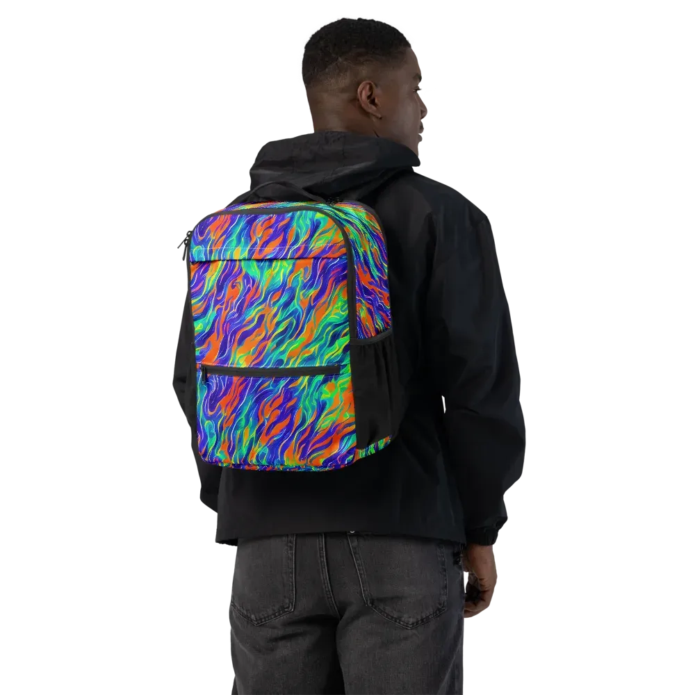 Blue Flame Motion on Utility Backpack — Back