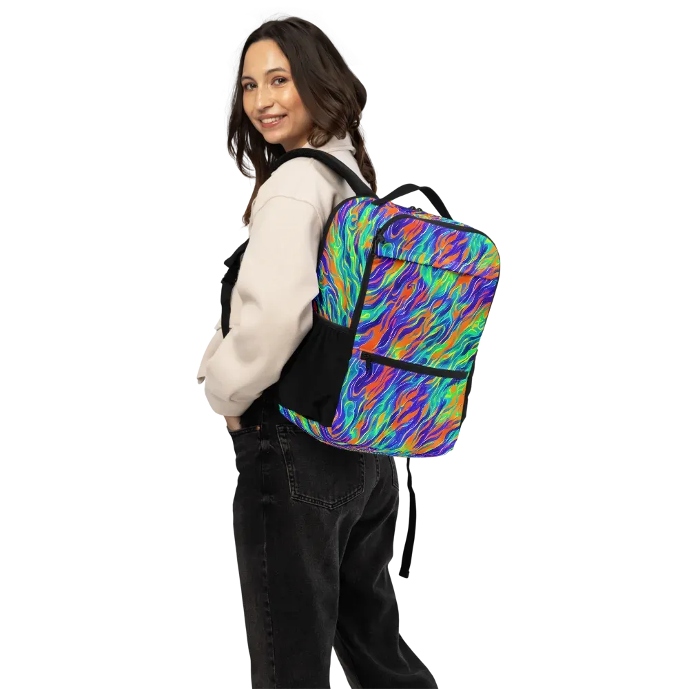 Blue Flame Motion on Utility Backpack — Back