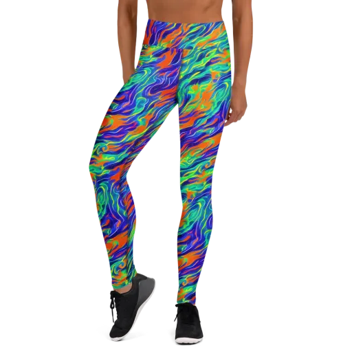 Blue Flame Motion on a Yoga Leggings