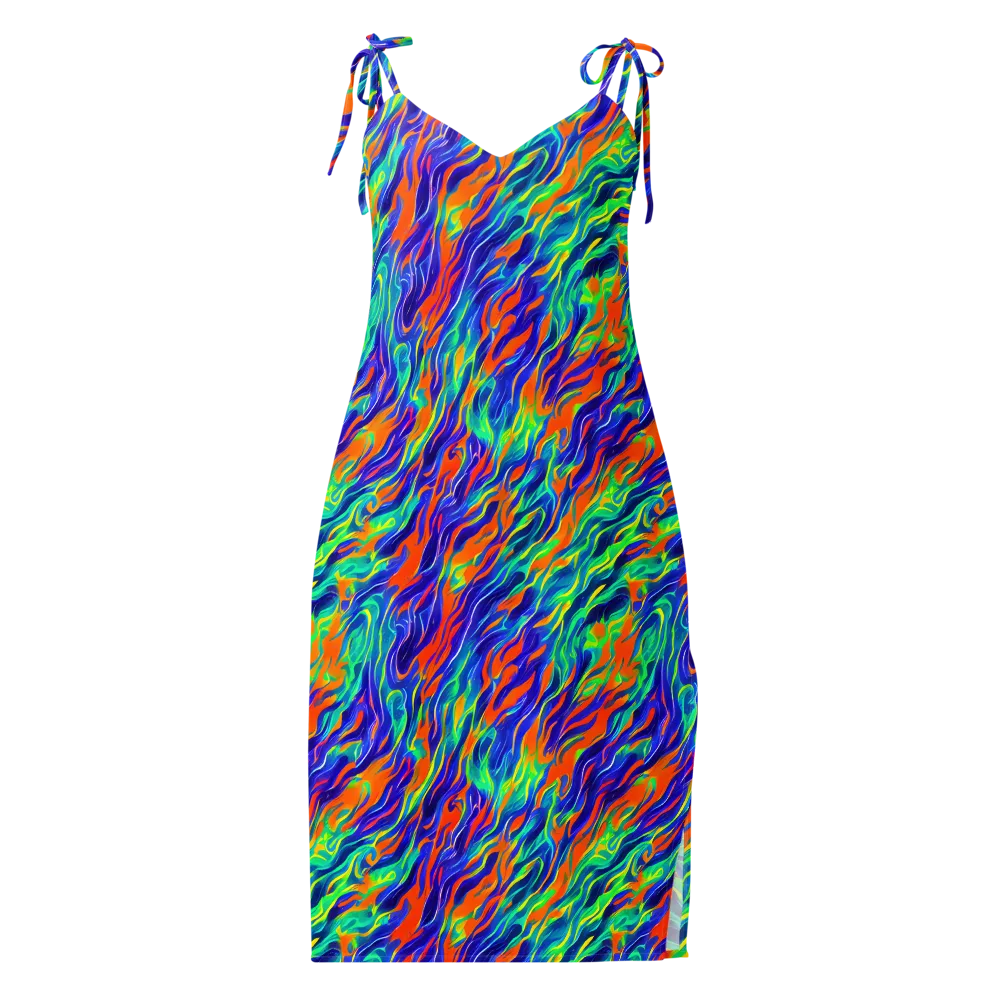 Blue Flame Motion on Slip Dress — Front
