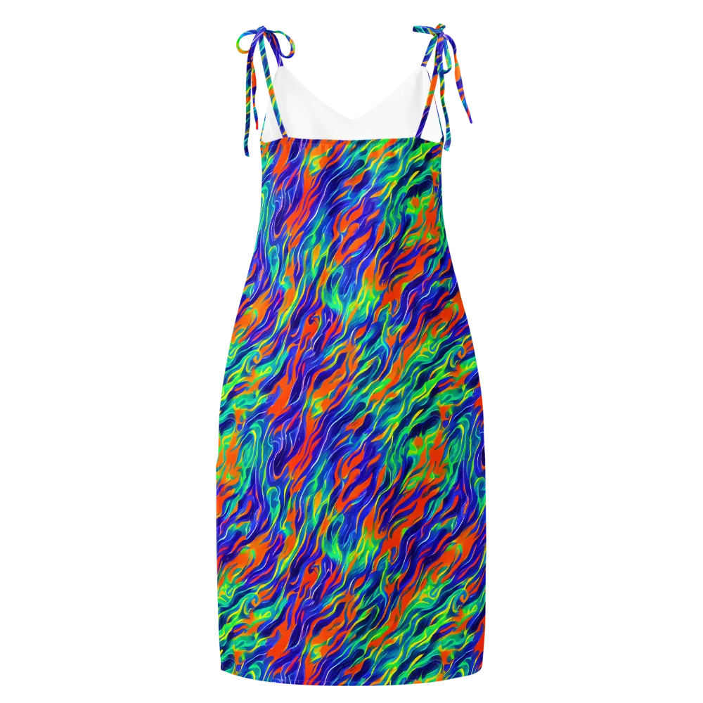 Blue Flame Motion on Slip Dress — Back
