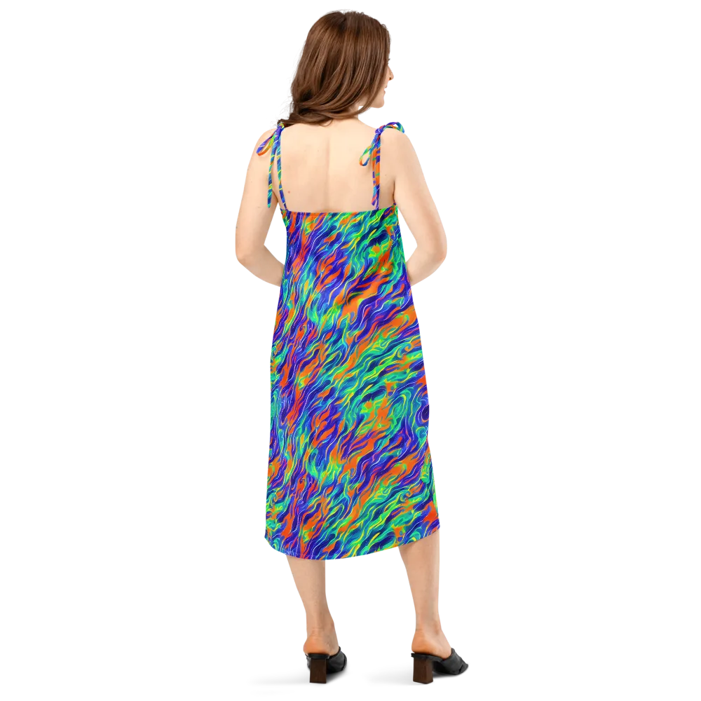 Blue Flame Motion on Slip Dress — Back