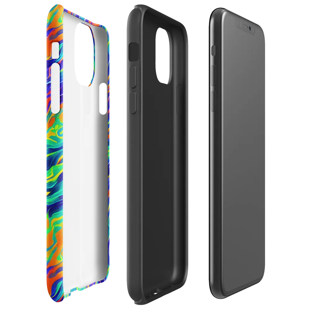 Blue Flame Motion on Tough Case for iPhone® — Right