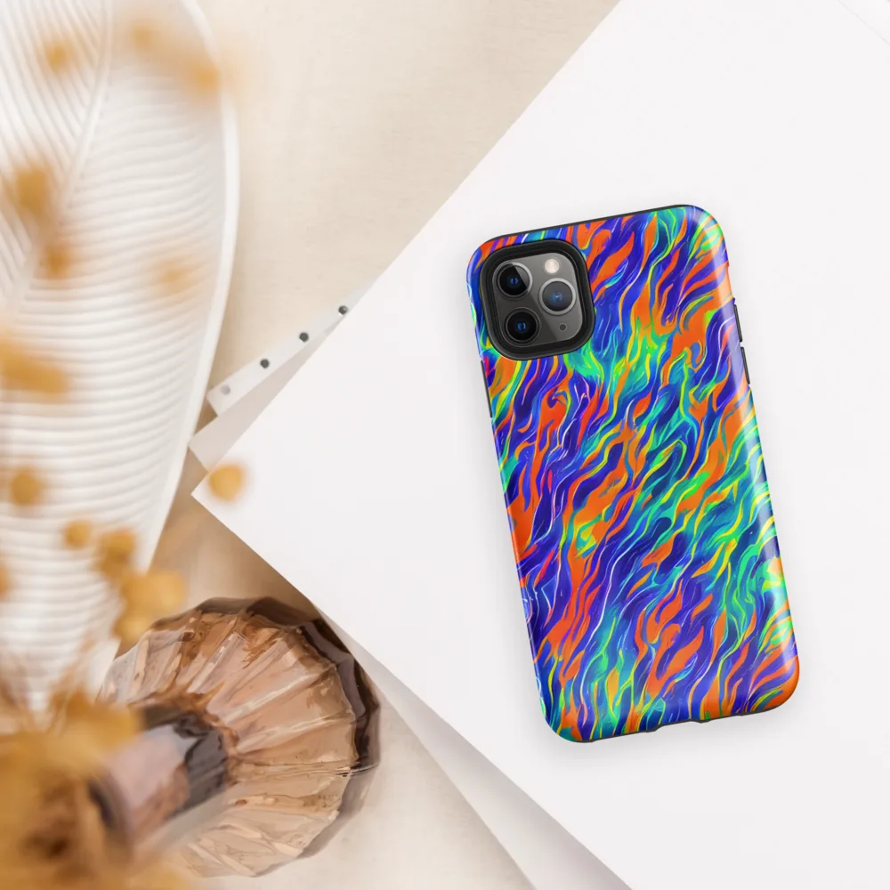 Blue Flame Motion on Tough Case for iPhone® — Front
