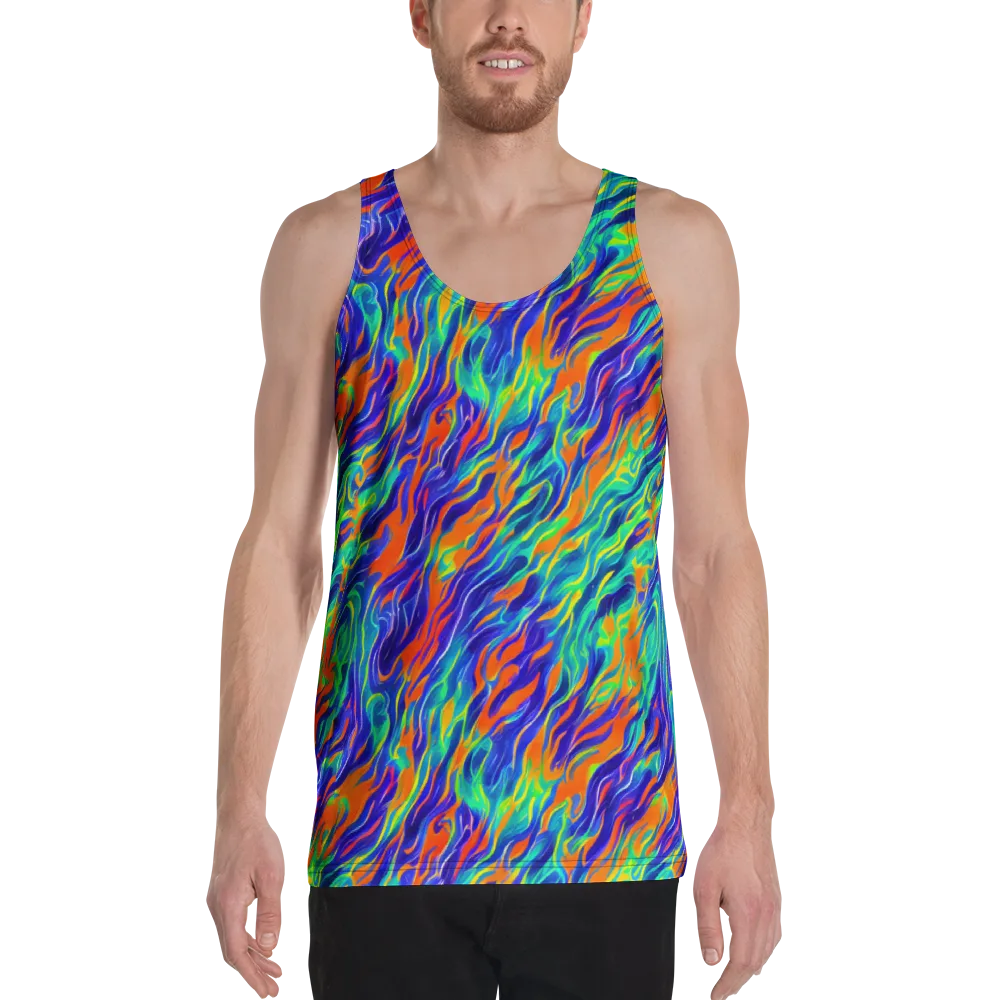 Blue Flame Motion on Men's Tank Top — Front