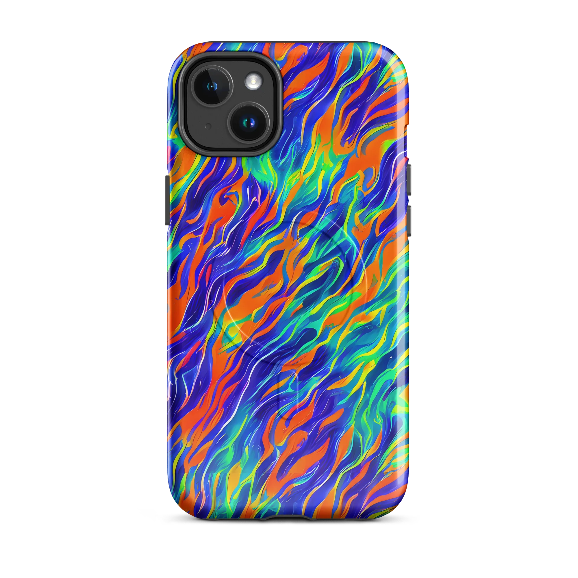 Blue Flame Motion on MagSafe Tough Case for iPhone® — Front