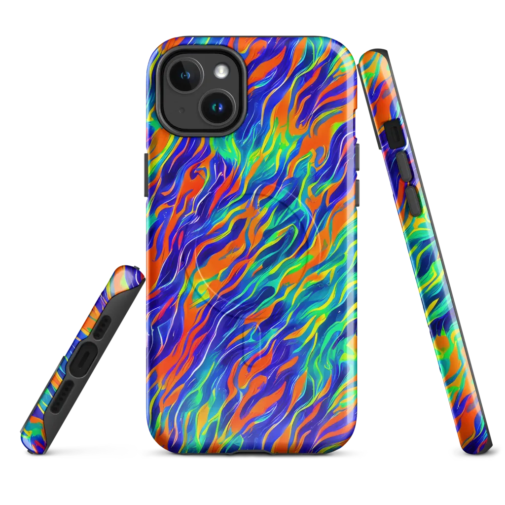Blue Flame Motion on MagSafe Tough Case for iPhone® — Front