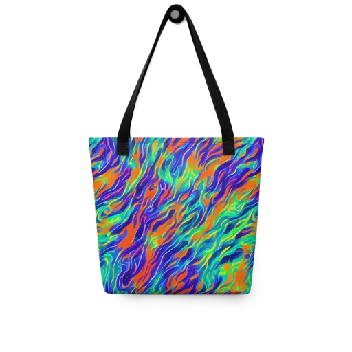 Blue Flame Motion on a Tote Bag