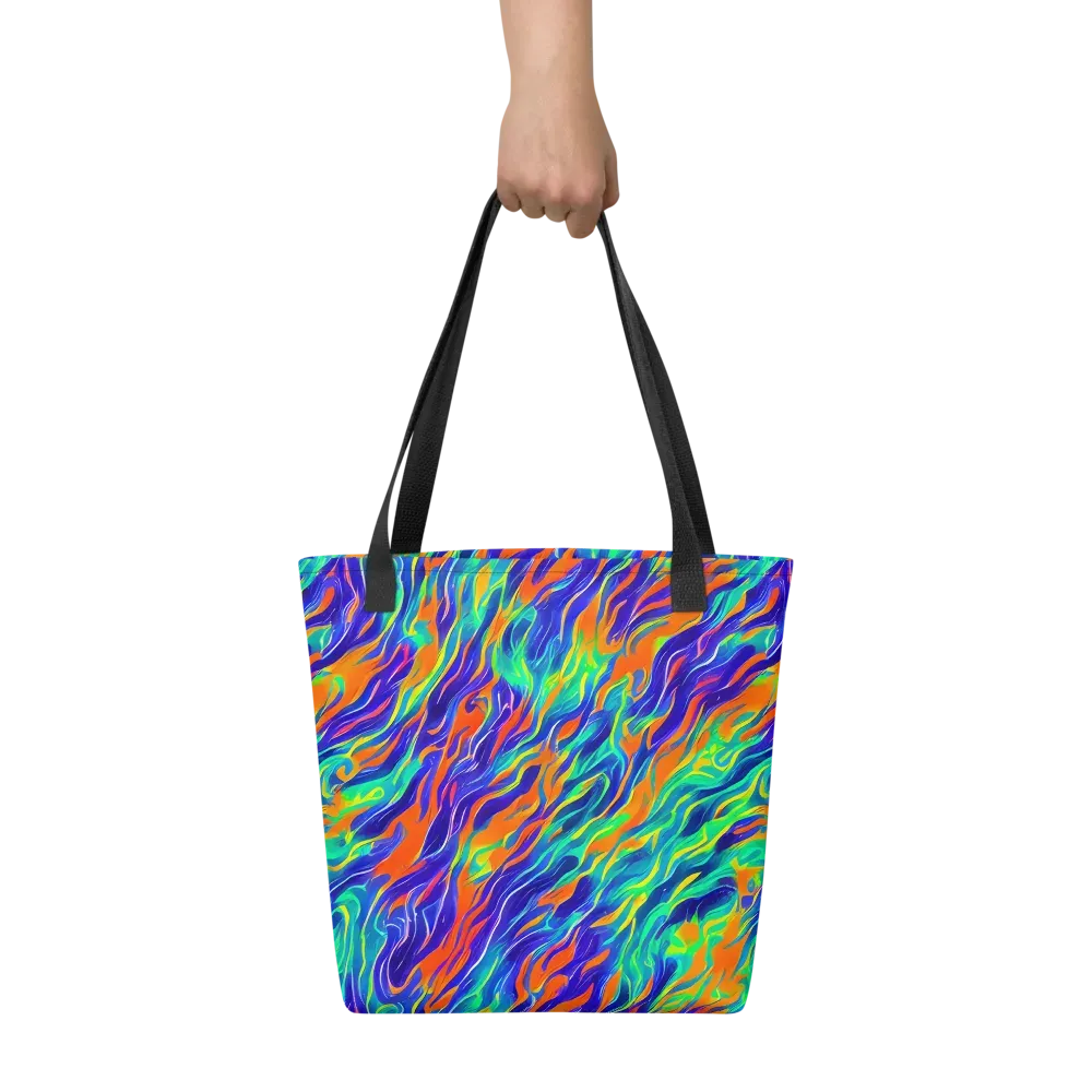 Blue Flame Motion on Tote Bag — Front
