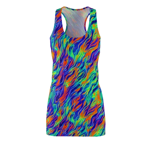 Blue Flame Motion on a Racerback Dress