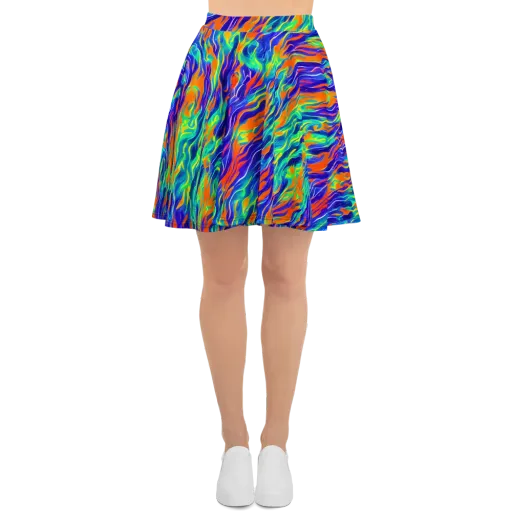 Blue Flame Motion on a Skater Skirt