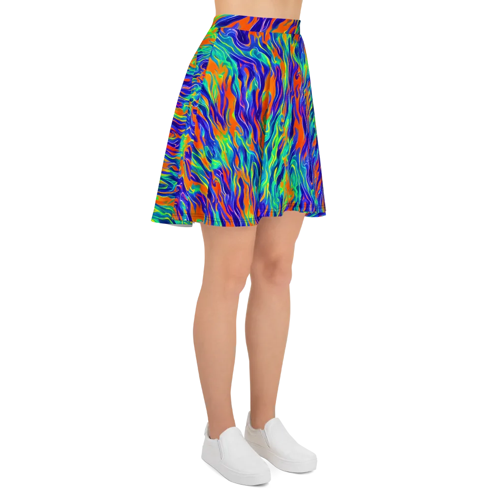 Blue Flame Motion on Skater Skirt — Right
