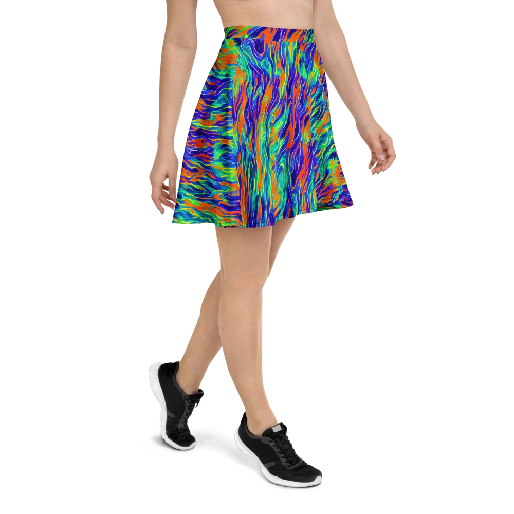 Blue Flame Motion on Skater Skirt — Right
