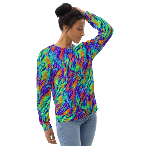 Blue Flame Motion on a Sweatshirt