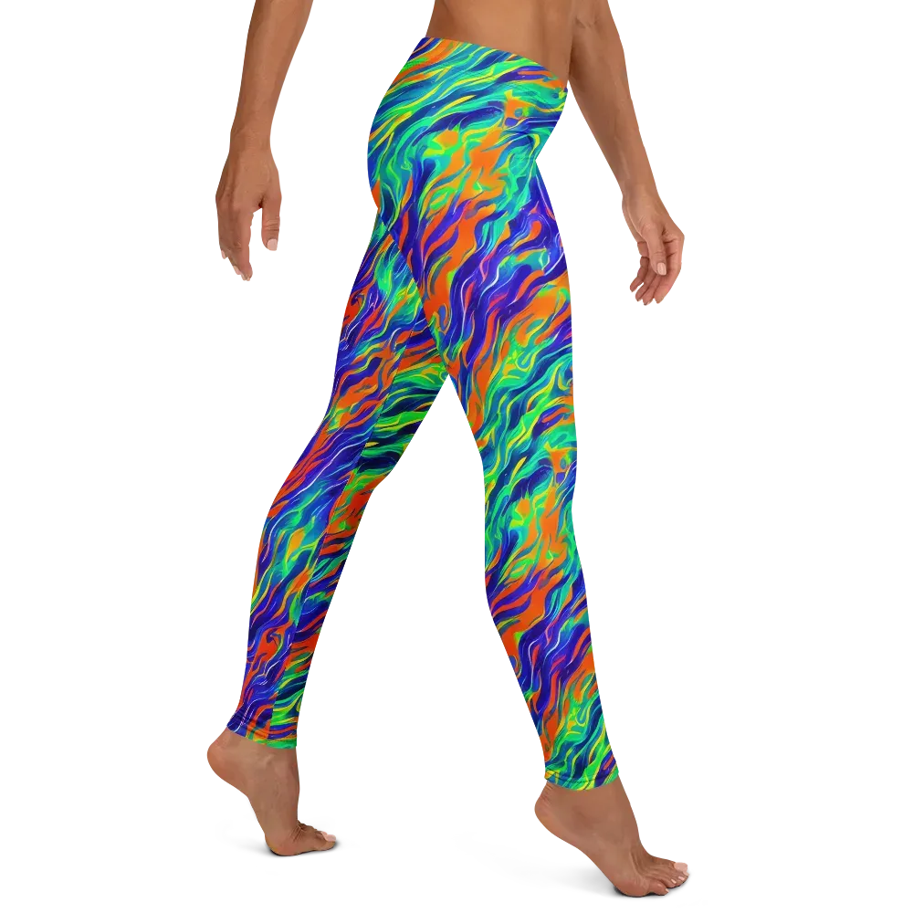 Blue Flame Motion on Leggings — Right