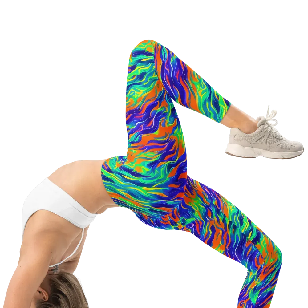Blue Flame Motion on Leggings — Right