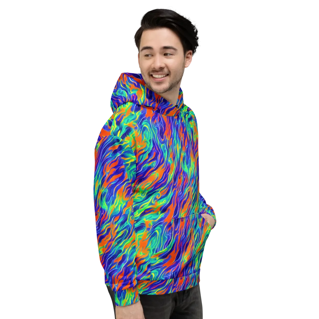 Blue Flame Motion on Hoodie — Right
