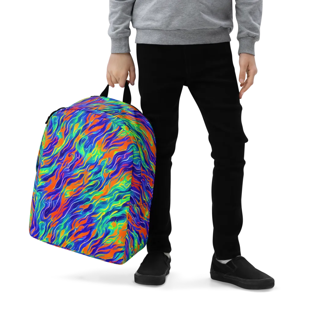 Blue Flame Motion on Minimalist Backpack — Zoomed-in