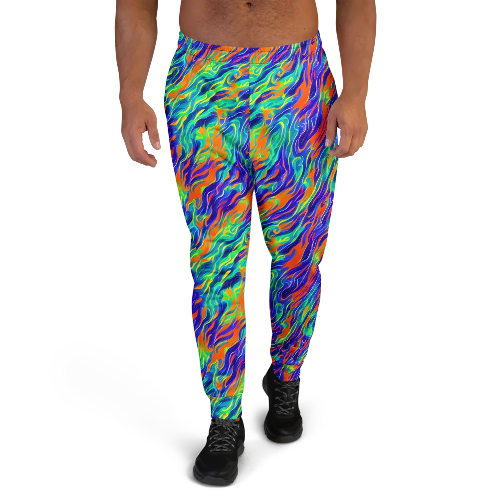 Blue Flame Motion on Men's Joggers — Front