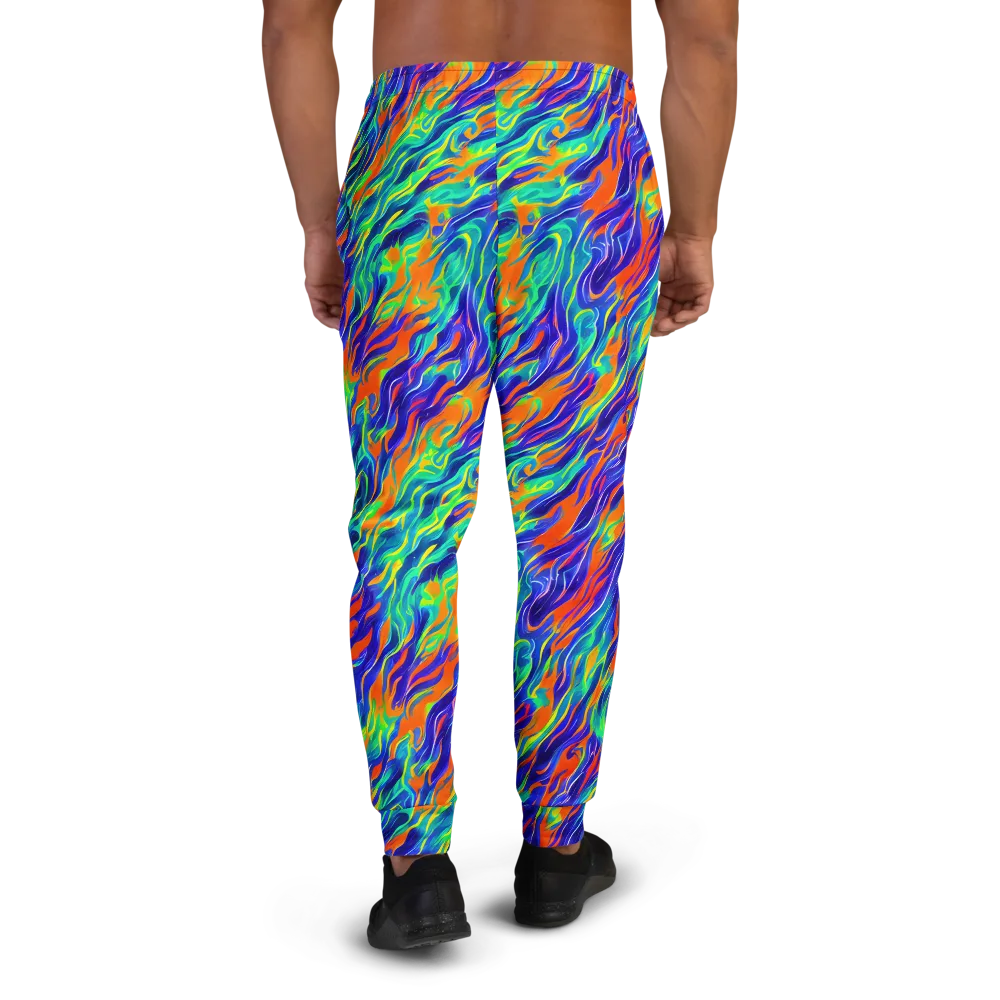 Blue Flame Motion on Men's Joggers — Back