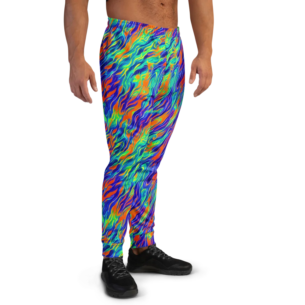 Blue Flame Motion on Men's Joggers — Right