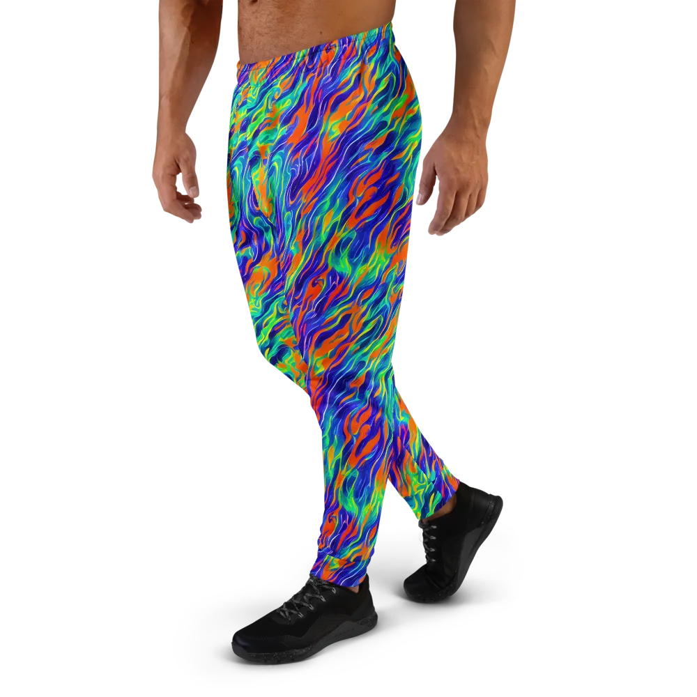 Blue Flame Motion on Men's Joggers — Left