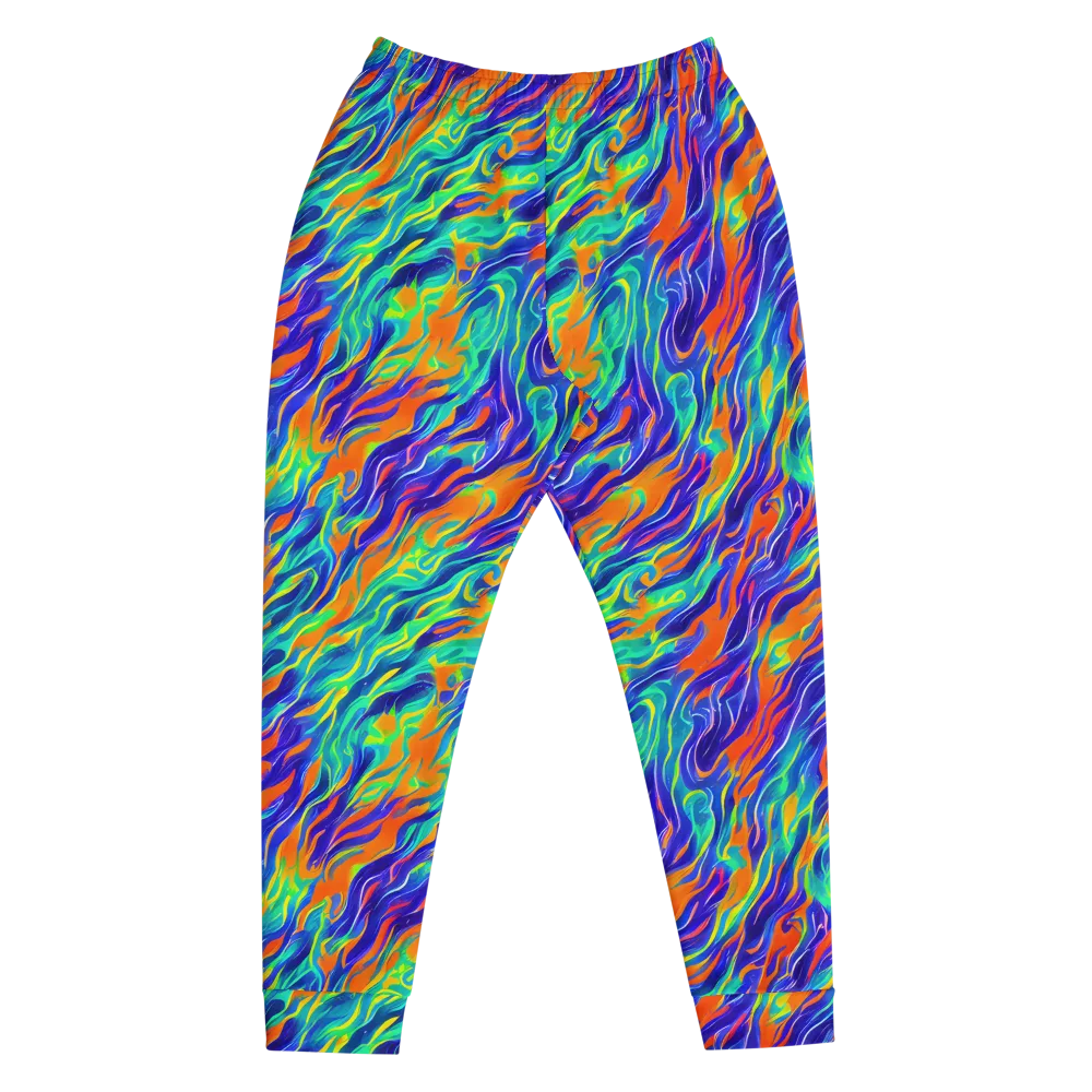 Blue Flame Motion on Men's Joggers — Front