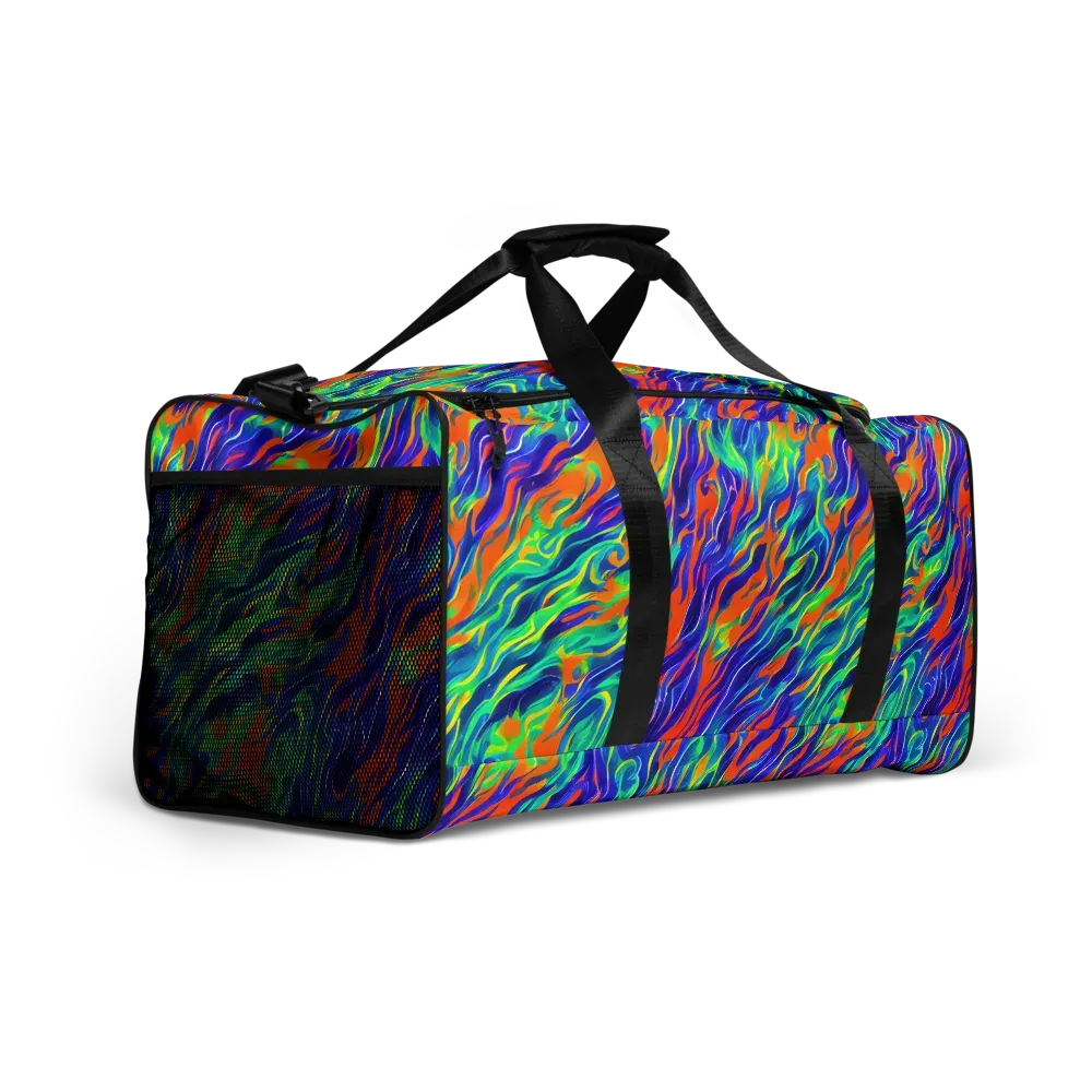 Blue Flame Motion on Duffle Bag — Right Front