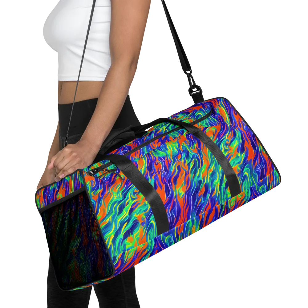 Blue Flame Motion on Duffle Bag — Front