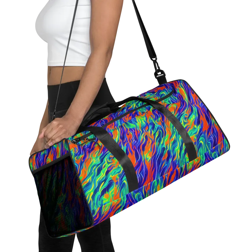 Blue Flame Motion on Duffle Bag — Front