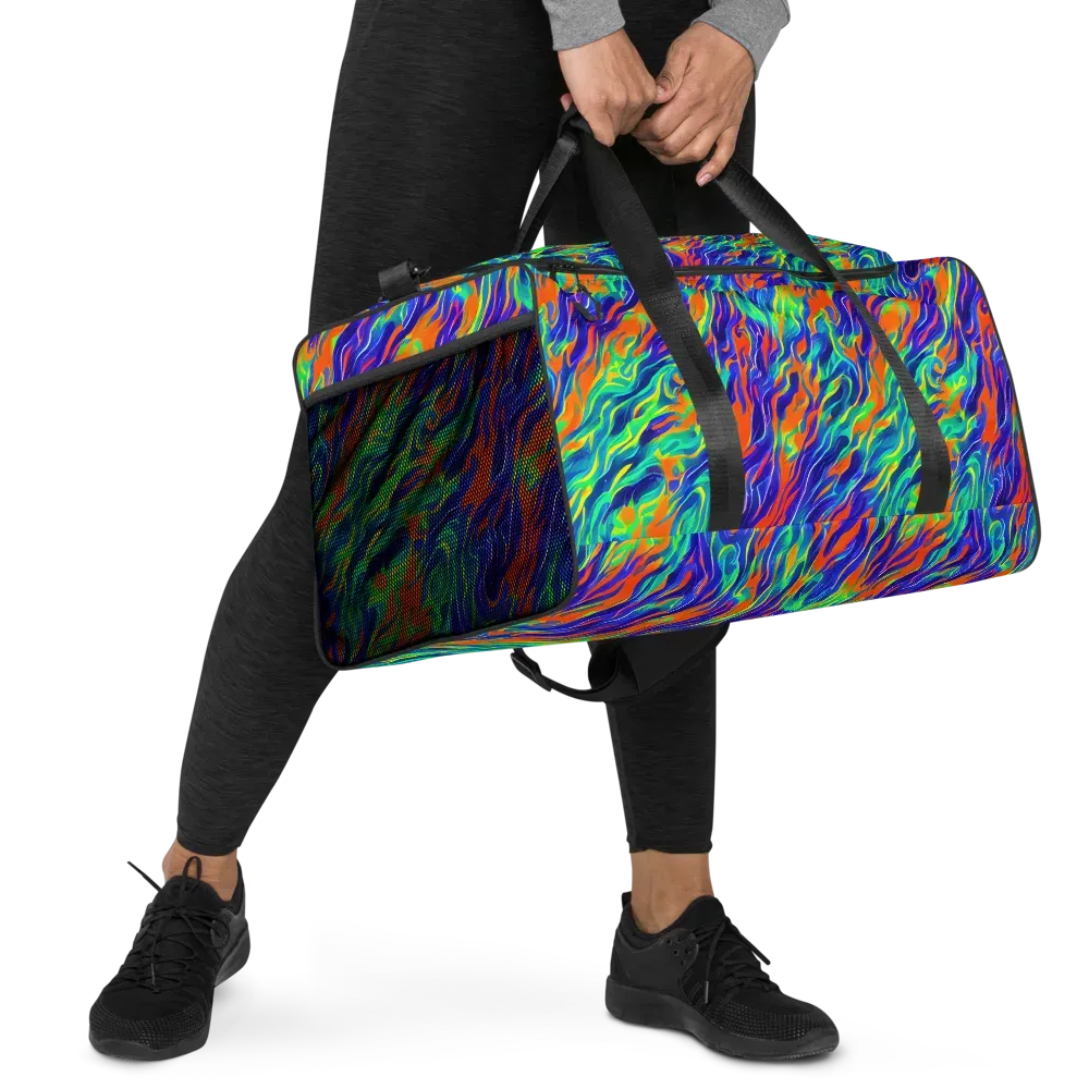 Blue Flame Motion on Duffle Bag — Right Front