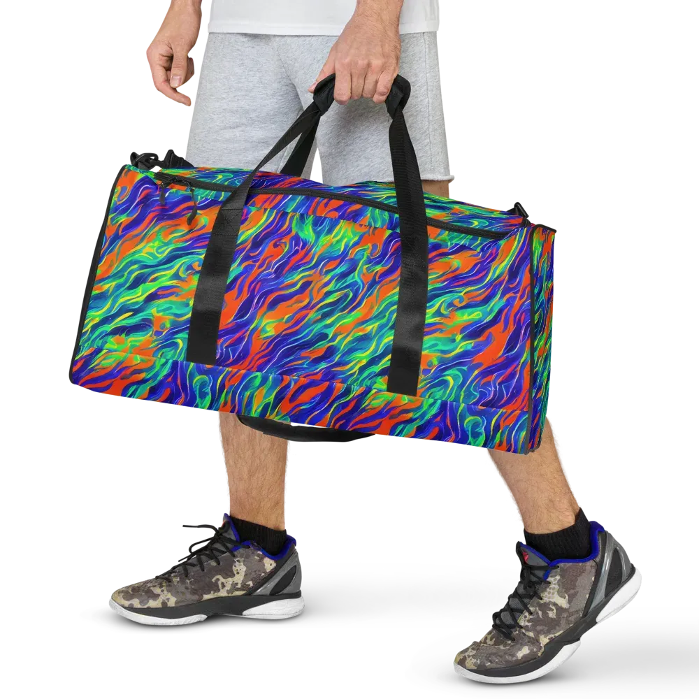 Blue Flame Motion on Duffle Bag — Front