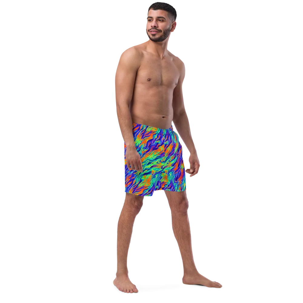 Blue Flame Motion on Swim Trunks — Right Front