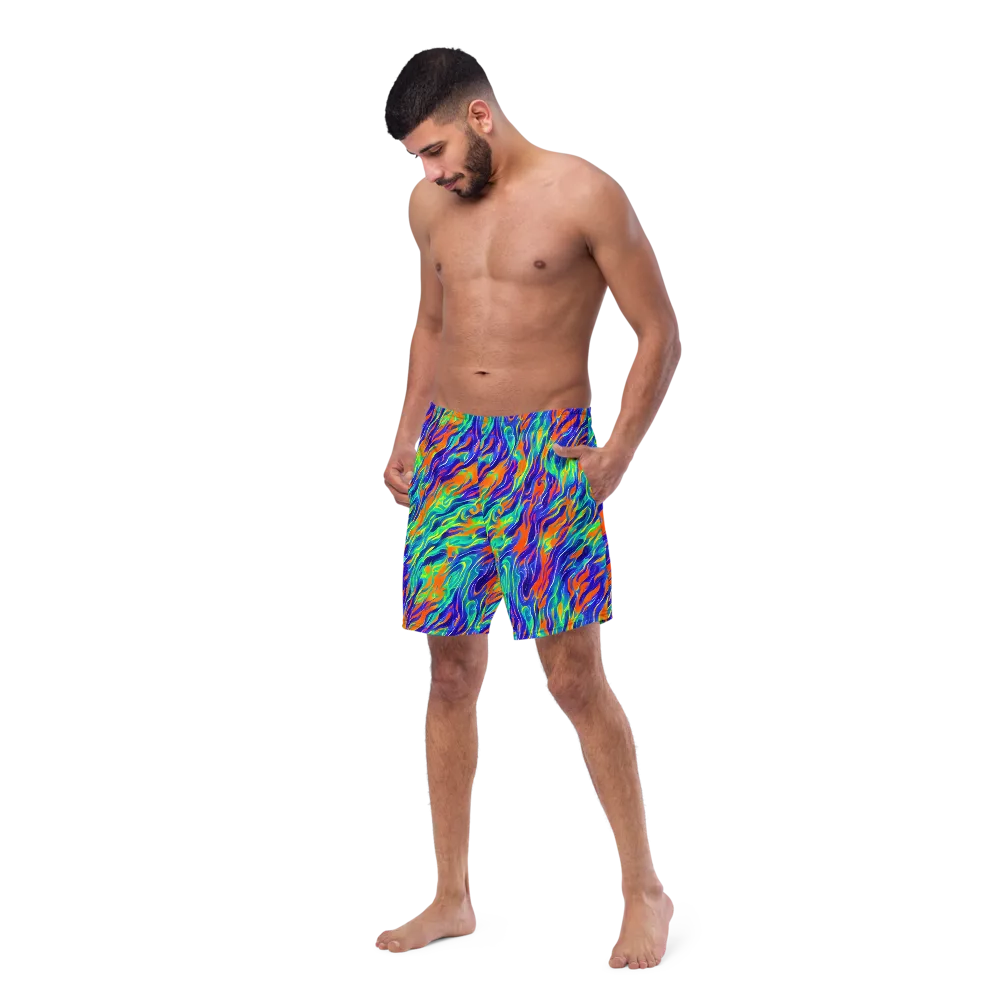 Blue Flame Motion on Swim Trunks — Left Front