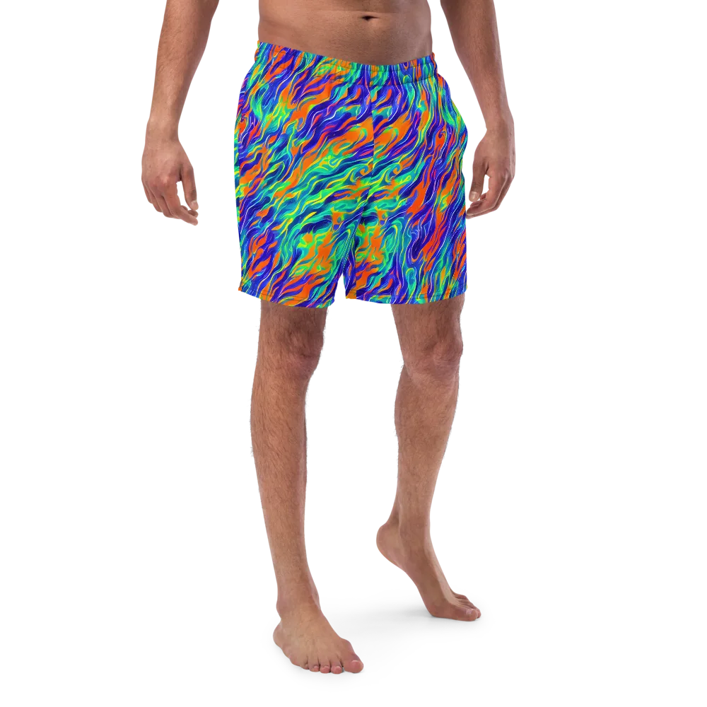 Blue Flame Motion on Swim Trunks — Front
