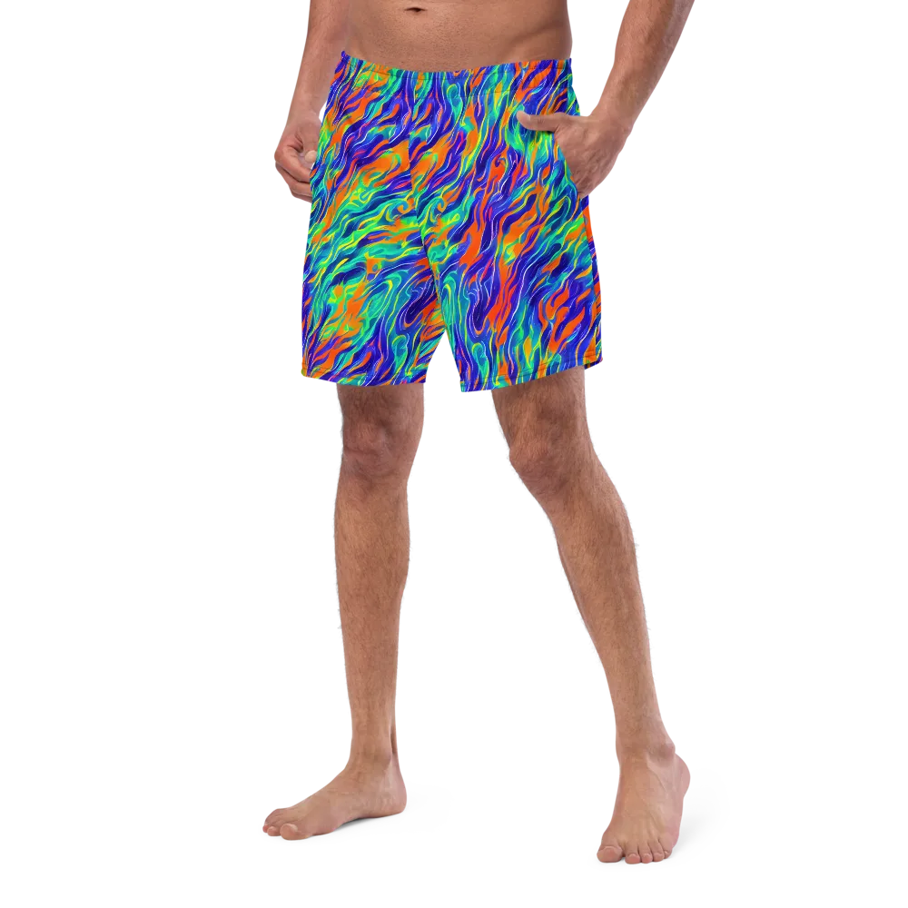 Blue Flame Motion on Swim Trunks — Left Front