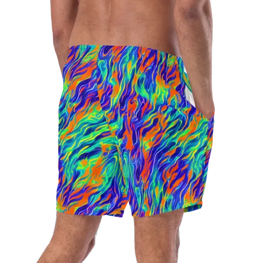 Blue Flame Motion on a Swim Trunks
